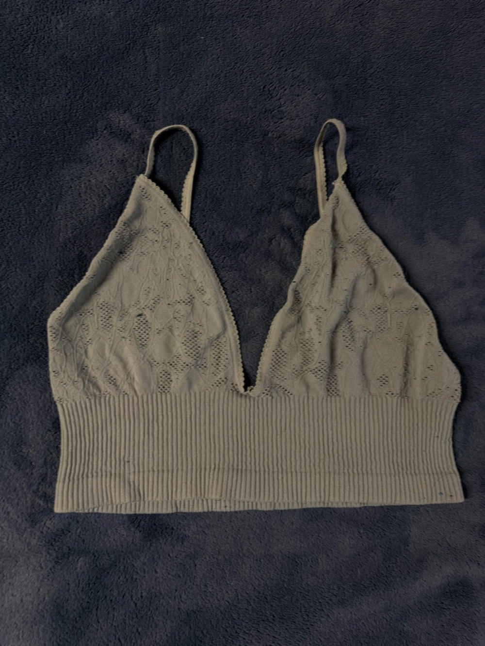 Lace Knit Bralette in Light blue